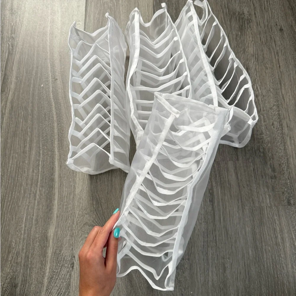 White Mesh Drawer Organizers 4 Piece
